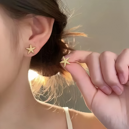 Gold Starfish Studs