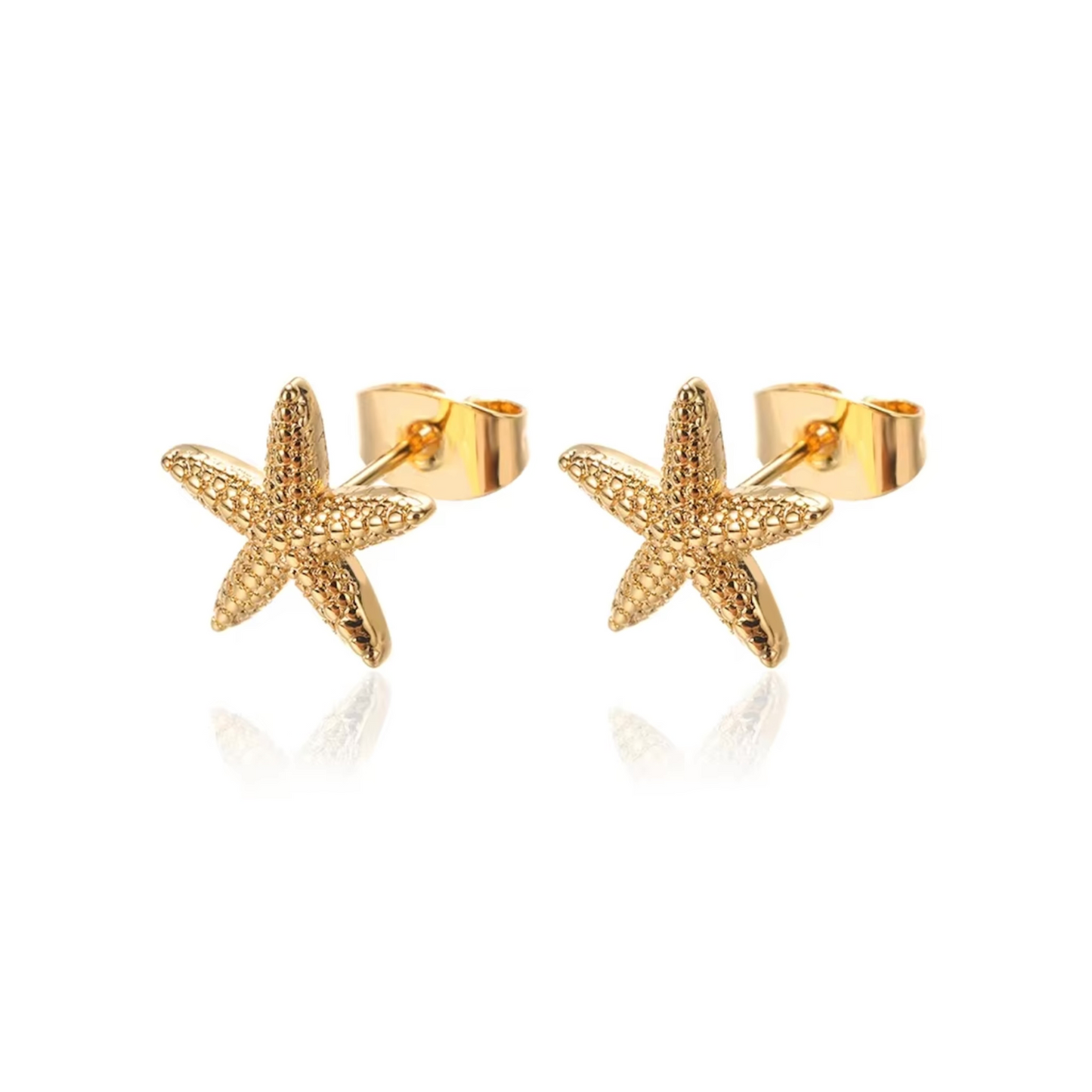 Gold Starfish Studs